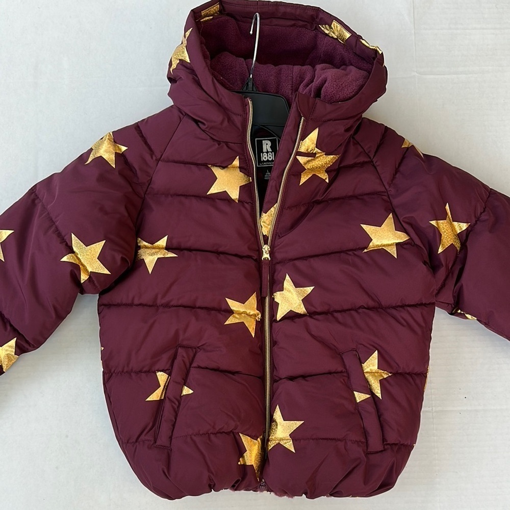 New Kids Burgundy Star Jacket SZ L(14) - Picture 2 of 10